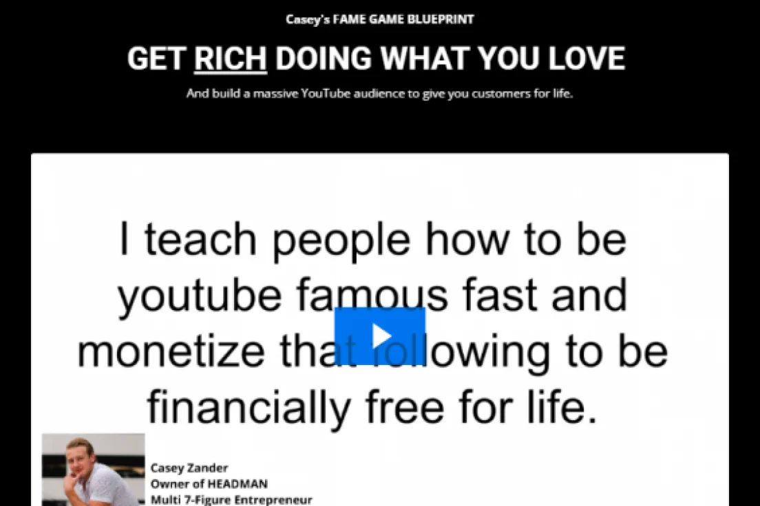 Casey Zander – YouTube Fame Game Blueprint